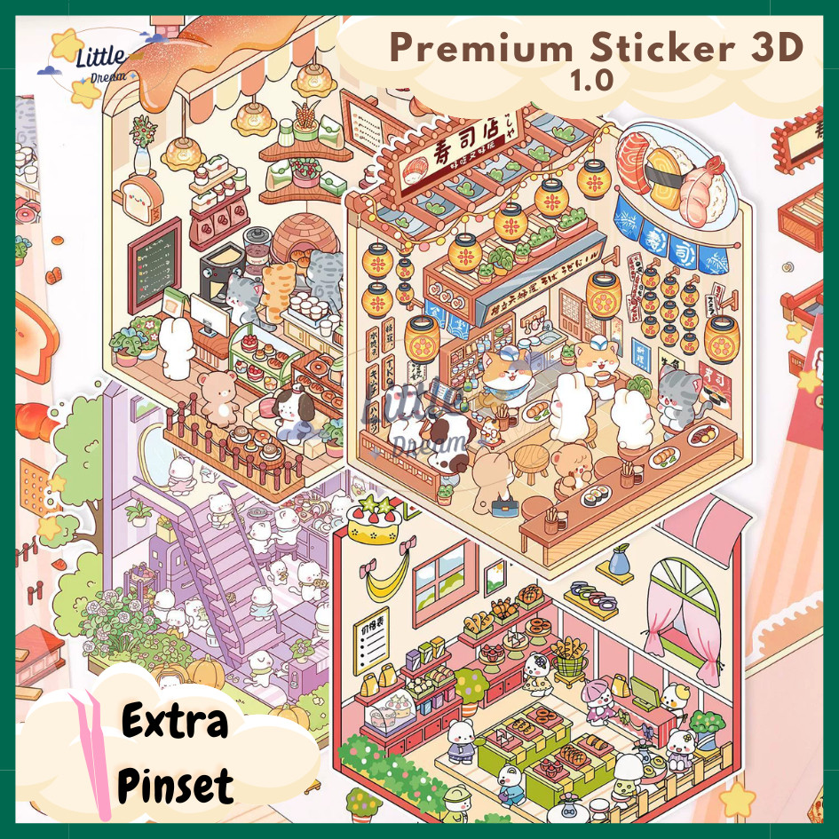 

UM1 STICKER 3D Premium Decoration Creative Mainan Anak Lucu Viral Korea Satisfying Unik