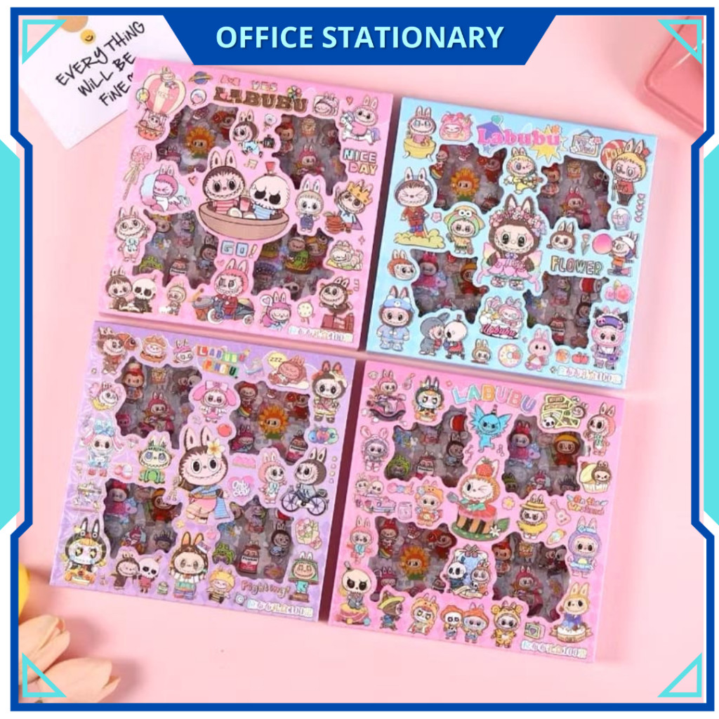 

UM1 OFS Sticker MOMO NAILONG LABUBU Isi 100 Lembar Stiker Wateroof Viral Lucu Korea DIY/Stiker