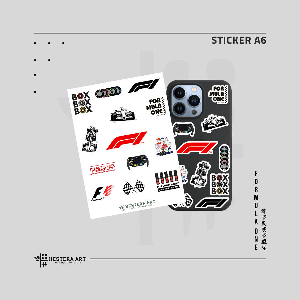 

UM1 Stiker Pack A6 Kiss Cut F1 Sticker Vinyl Laminasi Doff Glosy Stiker F1 Formula One