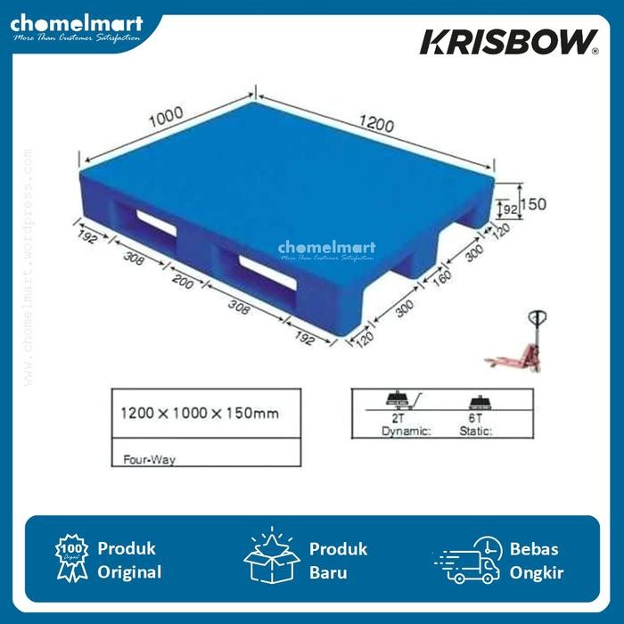 

TERLARIS Gut 120x100x15 Cm Pallet Plastik Sg Dc Fl Biru 10175072
