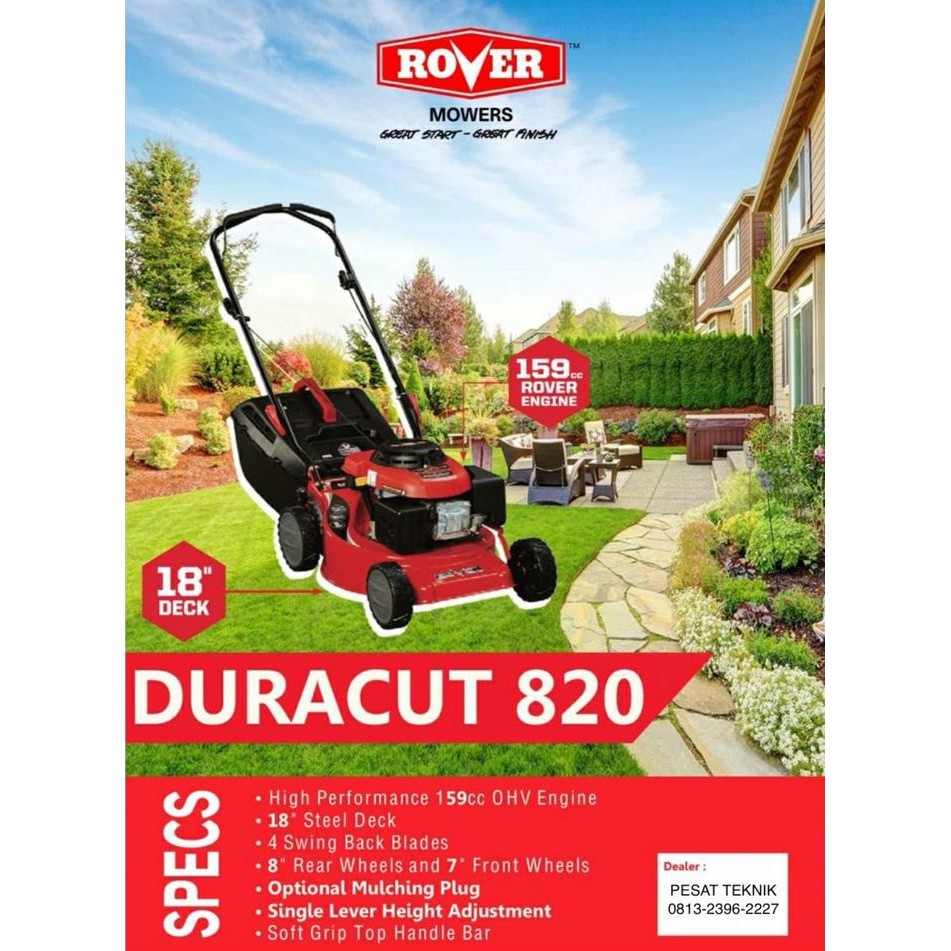 Mesin Potong Rumput Dorong Rover Duracut 820