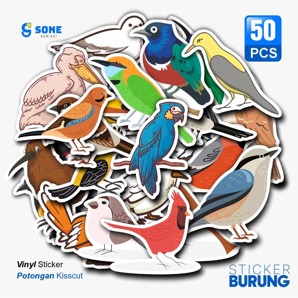 

UM1 Sticker Pack Burung/Bird Aesthetic Paper Vinyl Wateroof Dekorasi Stiker Laptop Buku Journal