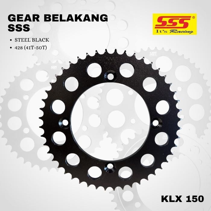GEAR GIR KLX DTRACKER 150 SSS 428 41 - 50 STEEL BLACK