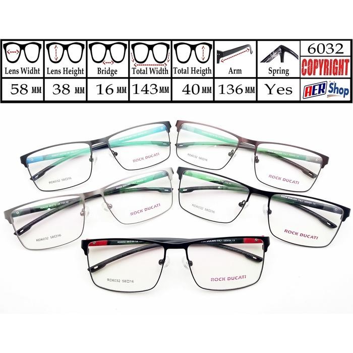 Mantab Kacamata Original Rock Ducati Frame Kacamata Minus Metal Sport