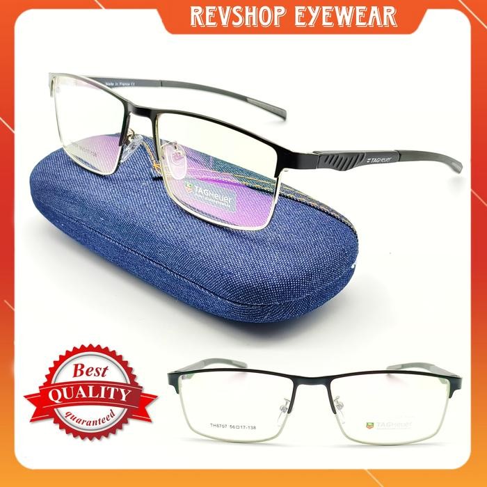 Murah Frame Kacamata Tag Heuer Titanium Silver Free Lensa Minus