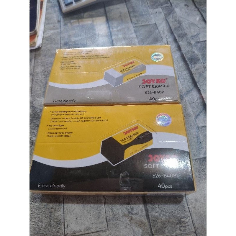 

UM1 ( 40 pcs ) 1 pak PENGHAPUS JOYKO HITAM PUTIH / HAPUSAN JOYKO KECIL