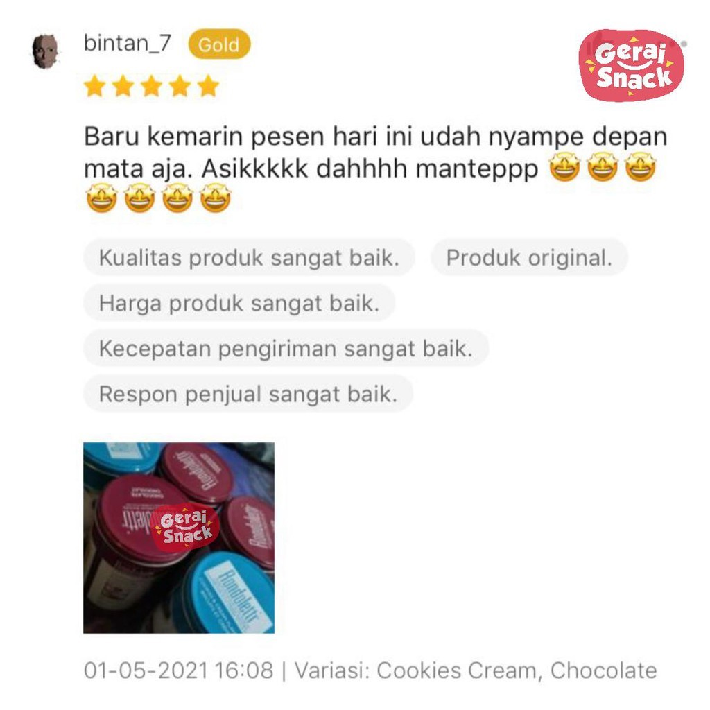 

AYOOOLLARIZSS!! Rondoletti Luxury Wafer 1 JAR Free Bubble Wrap Kualitas Export 400g