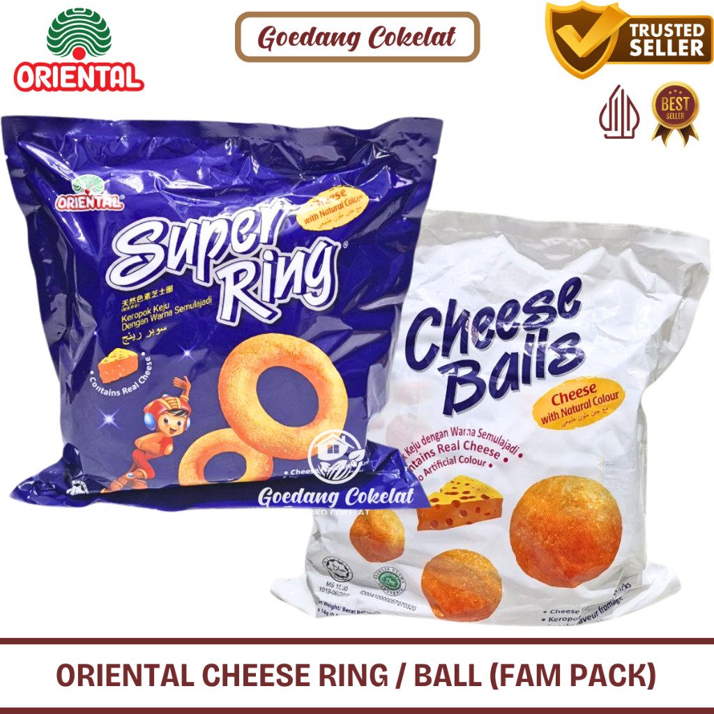 

AYOOOLLARIZSS!! Oriental Cheese Balls Super Ring Green Pea Kacang Polong Family Pack 112gr Halal Isi