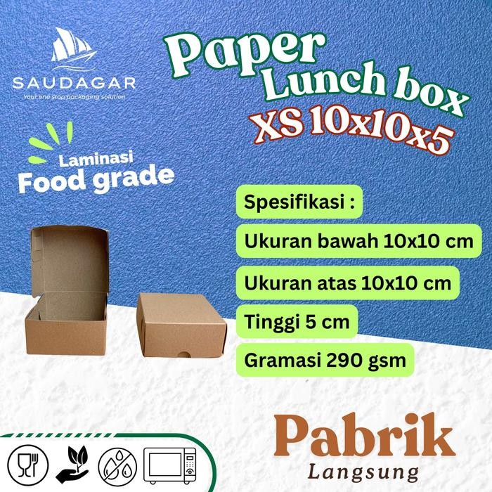 Kotak makan kertas / box nasi kraft anti minyak