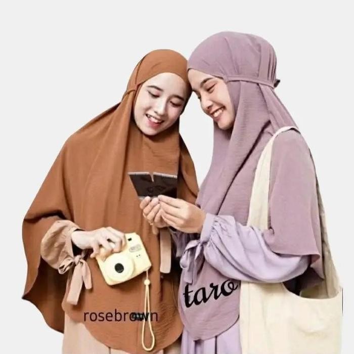 murah- Jilbab Bergo Crinkle Airflow XL - Panjang Depan 80cm, Lingkar Wajah 54cm, Panjang Belakang