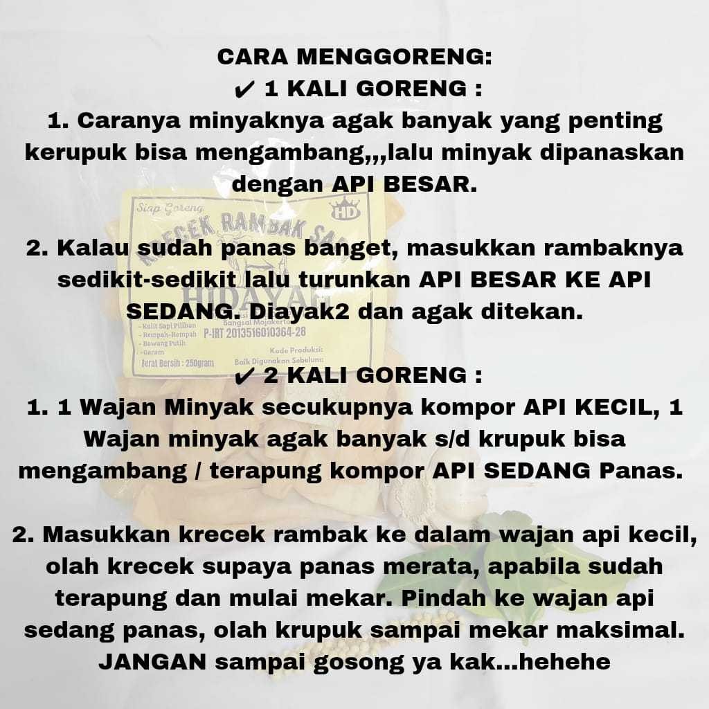 

Dapur Joglo Kerupuk Kulit Sapi Mentah Stik Lebar Super 250Gram / Krecek Rambak Sapi Asli / Krupuk