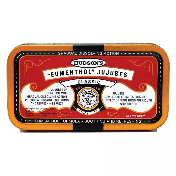 

EatFr3sh- Hudson's Eumenthol Jujubes 50g. Permen Penyegar Nafas Mulut