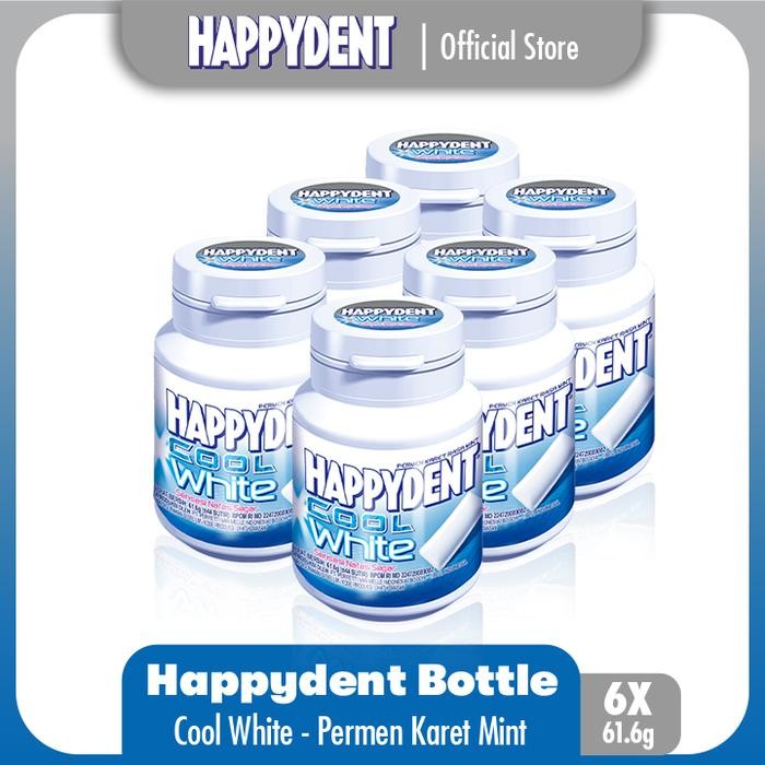 

EatFr3sh- Happydent Cool White 369.6g - Permen Karet Rasa Mint (6 Bottles)
