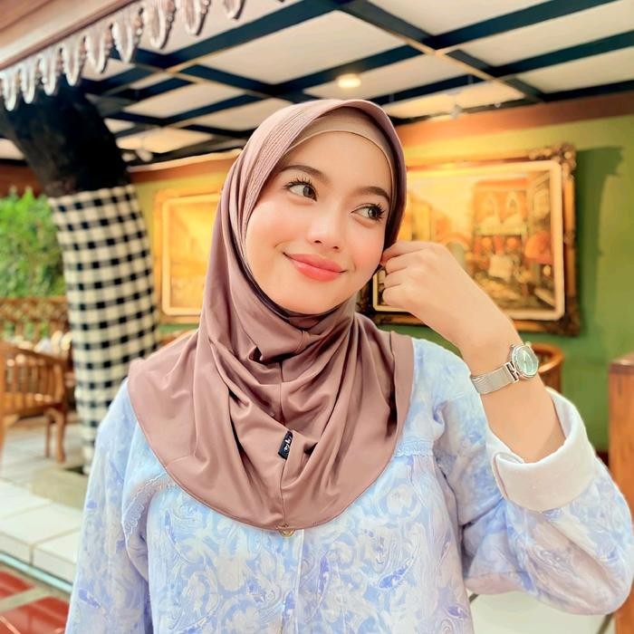 murah- Fyla hijab - hijab sport pendek / bergo hamidah marisa Kerudung Instan Santai spandex