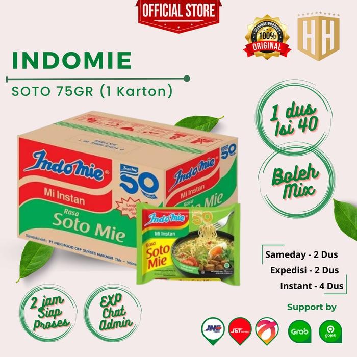 

EatFr3sh- Mie Instant INDOMIE RASA SOTO 70 gram / 40 psc / 1 Dus Karton