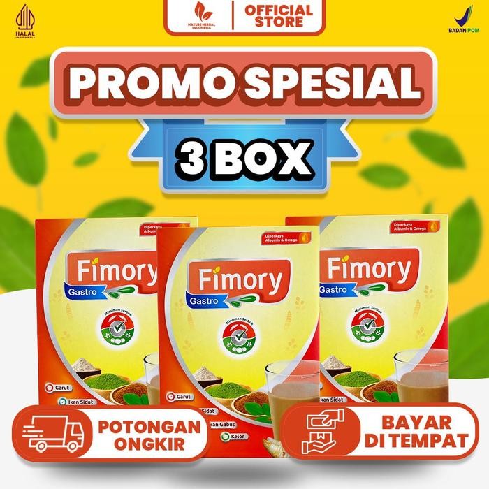 

EatFr3sh- PAKET 3 BOX FIMORY BPOM Sereal Umbi Garut untuk lambung , gerd, dan maag Cereal