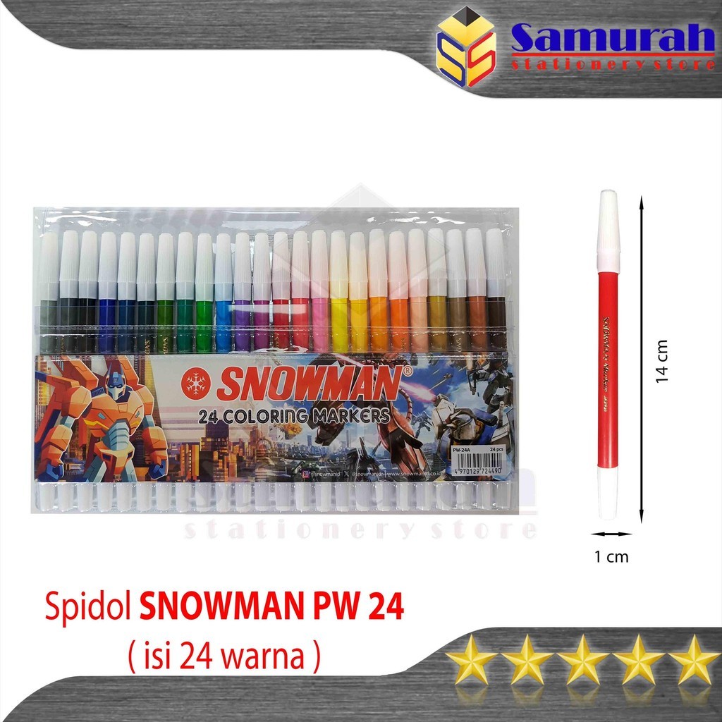 

UM1 Spidol Kecil Snowman 24 Warna ( Set ) / Coloring Marker 24 Colours