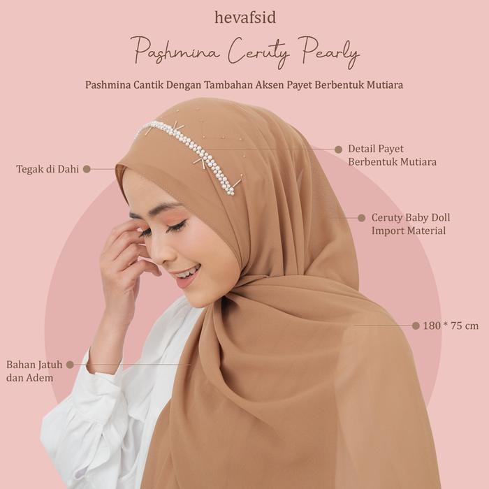 Hijmi- Heva - Pashmina Ceruty Pearly Mutiara/Hijab Payet Mutiara/Hijab Pashmina Ceruti Payet