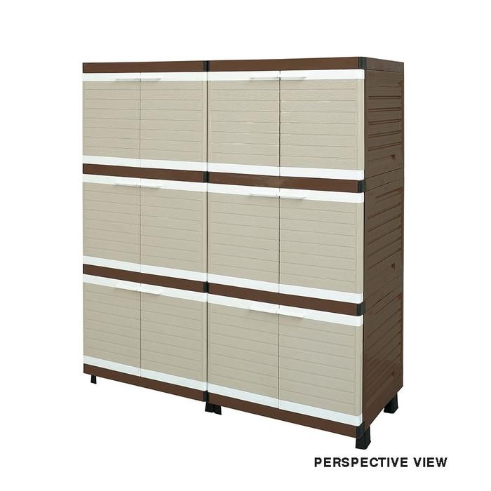 

Lemari Plastik Susun 2 Club Justin Twin Minimalis Rak Tv 8 Pintu Laci