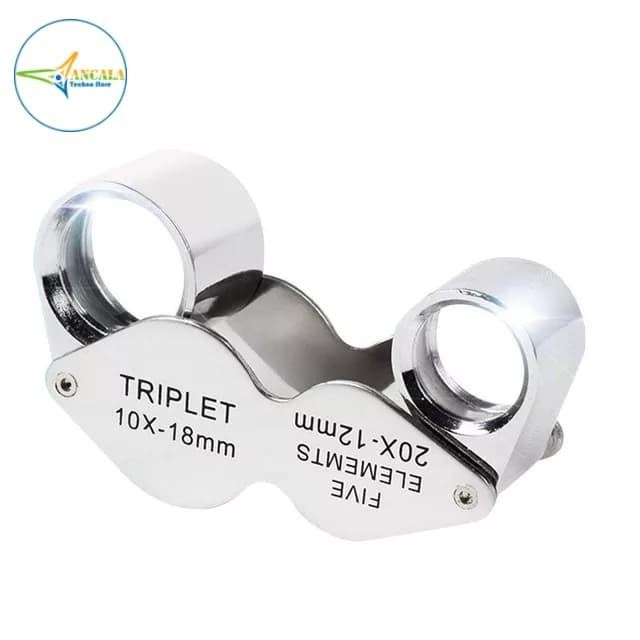 

No.OneBest- Lup Geologi - Loupe Dual Power Jewelers 20x 10x Magnifier 12mm 18mm