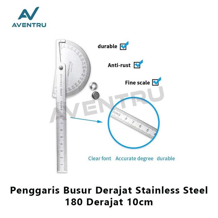 

No.OneBest- Penggaris Busur Derajat Stainless Combi Protractor Alat Ukur Sudut