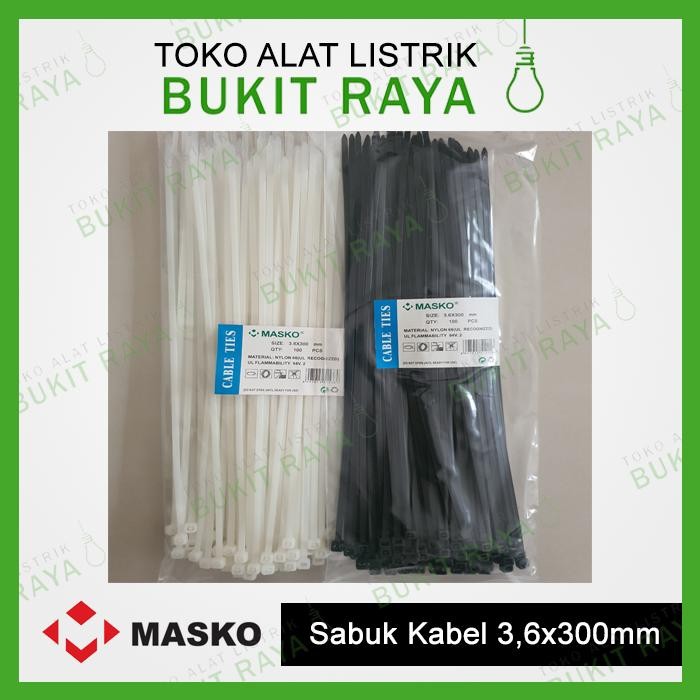 

No.OneBest- Masko Sabuk Kabel / Kabel Tis Ties Ukuran 30 cm 3,6x300mm Hitam Putih