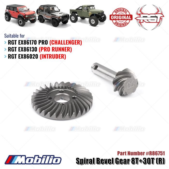 terbaru  rgt part #r86751 spiral bevel gear 8t+30t (r) rc ex86170 pro challenger ex86130 pro