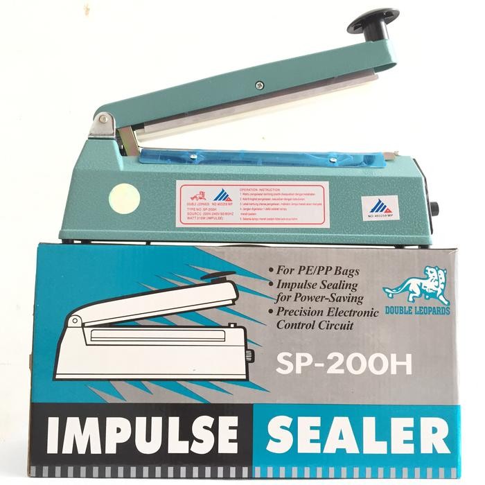 ready stok double leopard impulse sealer sp-200h body aluminium original