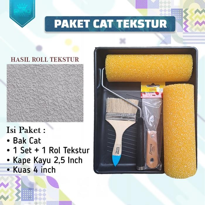 ROLL CAT TEKSTUR MOTIF KAMPROT 9 IN TEXTURE ROLLER - PAKET CAT KAMPROL