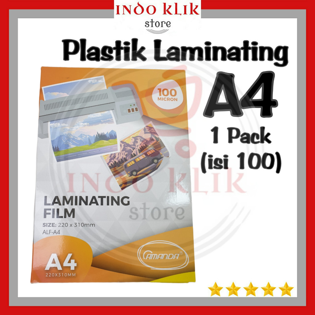 

UM1 Plastik Laminating Film A4 Amanda 100 Micron / isi 100 lembar 220 x 310 mm / Untuk 1 Pak
