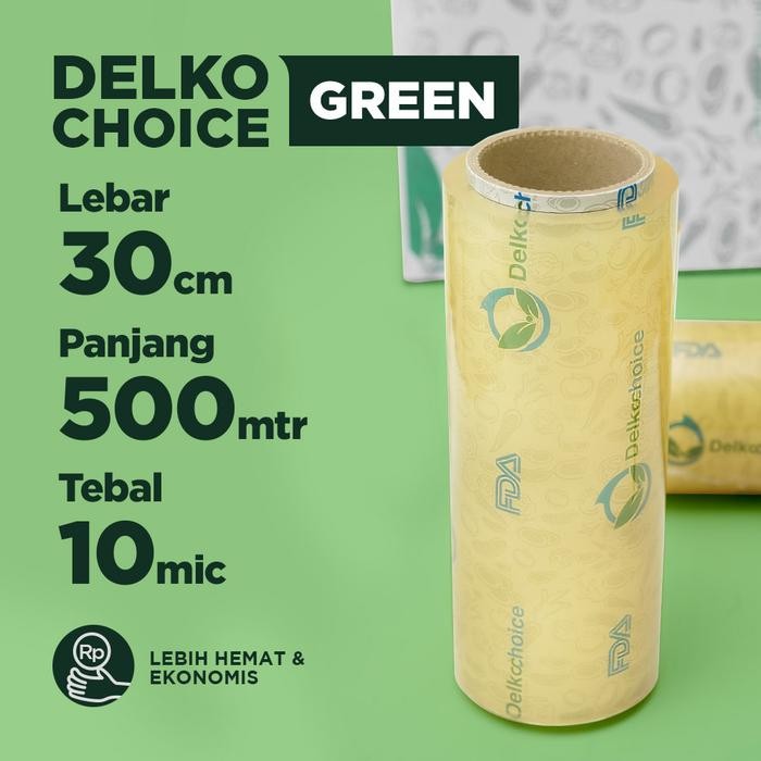PLASTIK FOOD WRAPPING / CLING WRAP - DELKOCHOICE GREEN ECONOMICAL 30CM