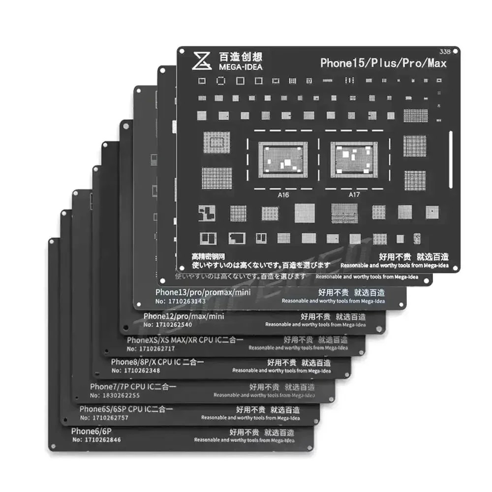 Qianli Mega-Idea Black Bga Reballing Stencil Multifunction Universal Net For Iphone 6-16 Pro Max