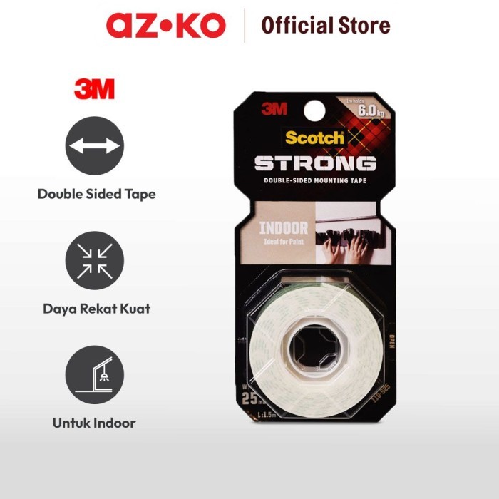 

Azko 3M Double Tape Scotch Foam Mounting Tape 25X1.5 Mtr #Gratisongkir