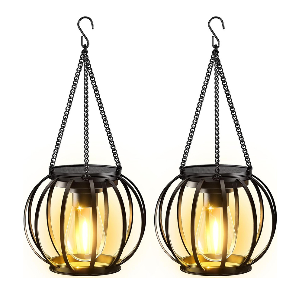 NEW Solar Lanterns Outdoor Lights, Brighter Hanging Solar Lights Outdoor Waterproof, Auto On/Off Out