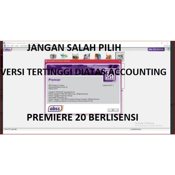 Software Myob Abss V20 Premiere (Tertinggi Diatas Accounting) Full Version Lifetime