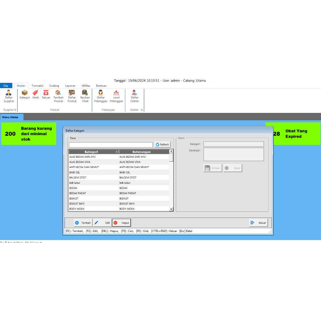 Software Aplikasi Kasir Toko apotek full version (level 3)