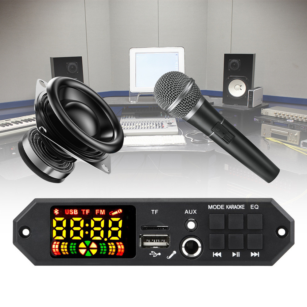 Bluetooth MP3 Decoding Board DC7V-24V Audio Remote Module Support TF Card USB FM Radio Module for Sp