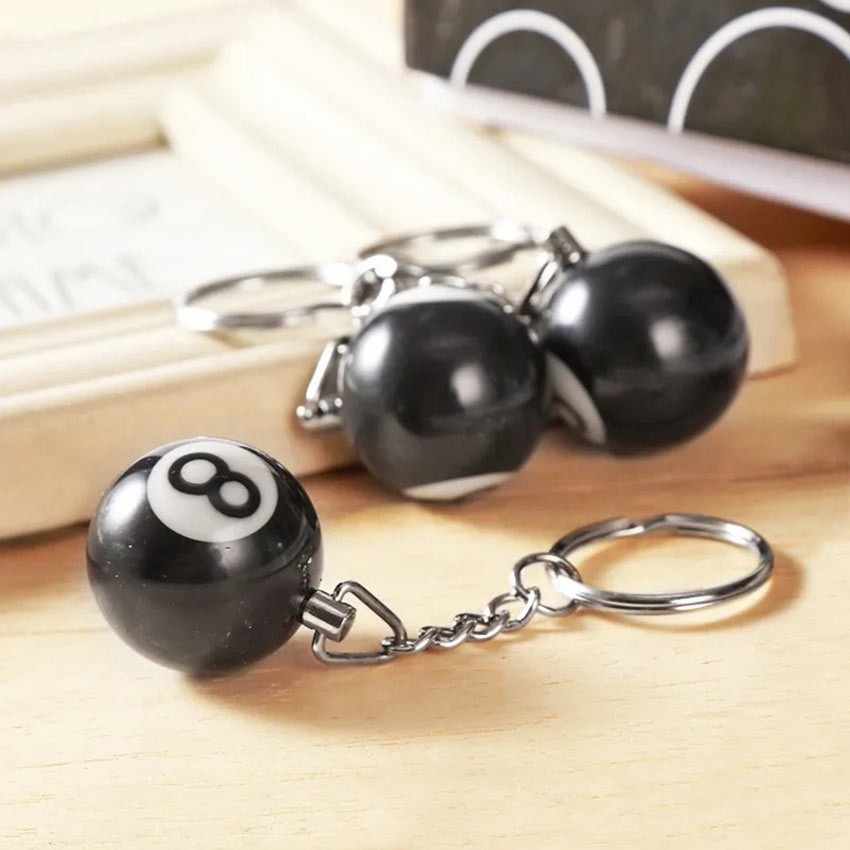 Satu Klik Aja - Keychain 8 ball - Gantungan kunci bola biliar hadiah billiard bilyard