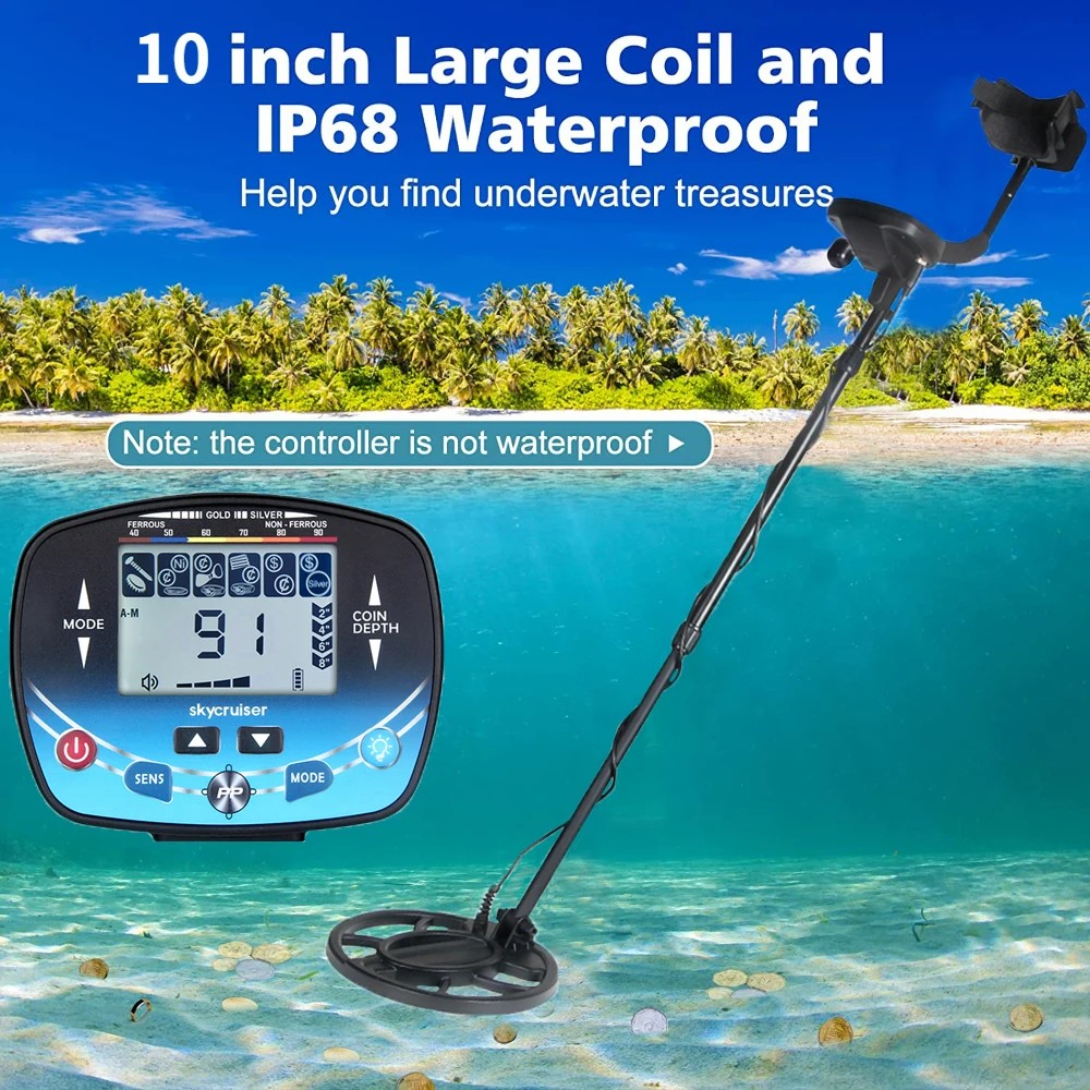 MD910B Metal Detector Professional Treasure Hunter Detector Metal Pinpointer Waterproof Underground 