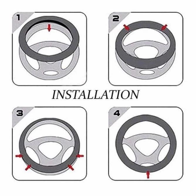 TERJAMIN Sarung Stir Mobil VIOS GEN 2 Cover Sarung Stir Kulit Hitam Sporty