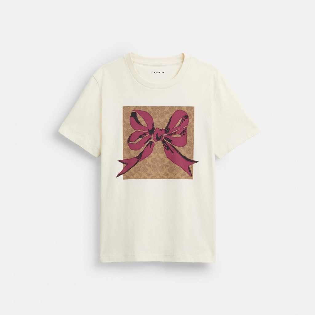 Coach Signature Square Bow T Shirt - Kaos Wanita