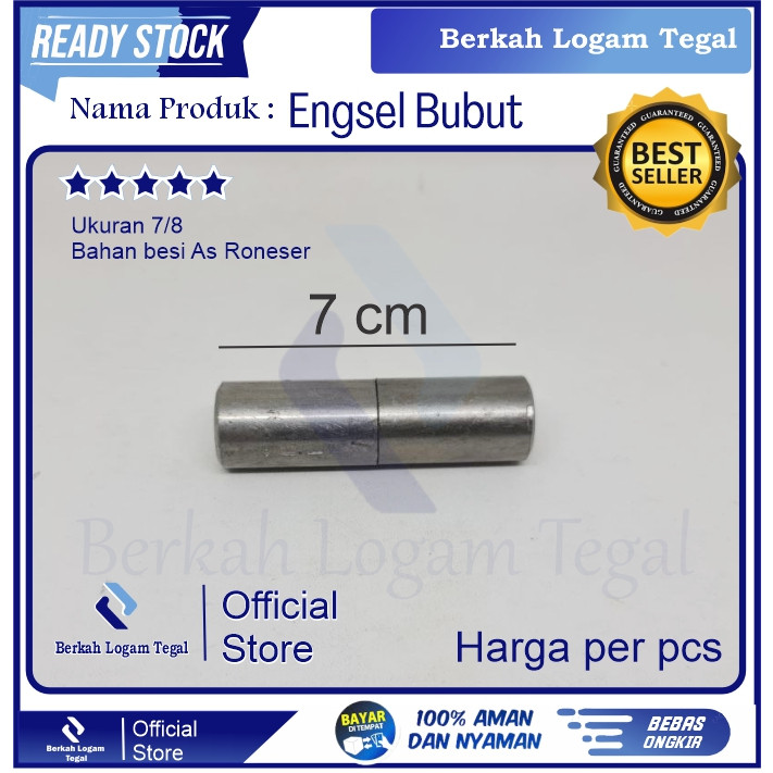 Engsel Bubut 7/8 Panjang 7 Cm Engsel Pintu Pagar Besi Grosir