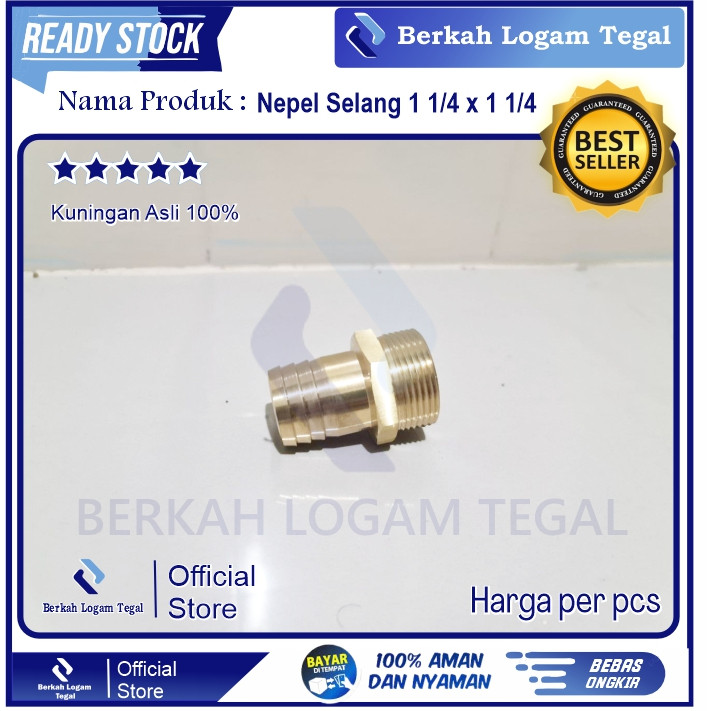 Nepel Selang 1 1/4 X 1 1/4 Termurah Drat Luar , Nepel Selang Drat Luar Kuningan