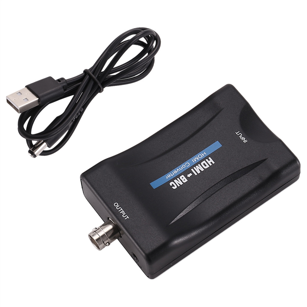 B34B-HDMI To BNC Video Audio Converter Adapter Compatible PAL/NTSC with USB Power Cord