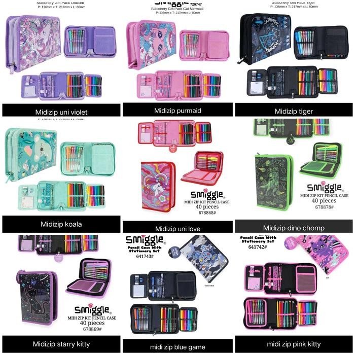 

NEW..!! SMIGGLE ZIP IT STATIONERY PENCIL CASE/KADO/MIDIZIP SMIGGLE