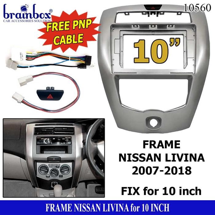 PREMIUM Frame Head Unit Nissan Livina 10 Inch Bingkai Android Panel TV Mobil