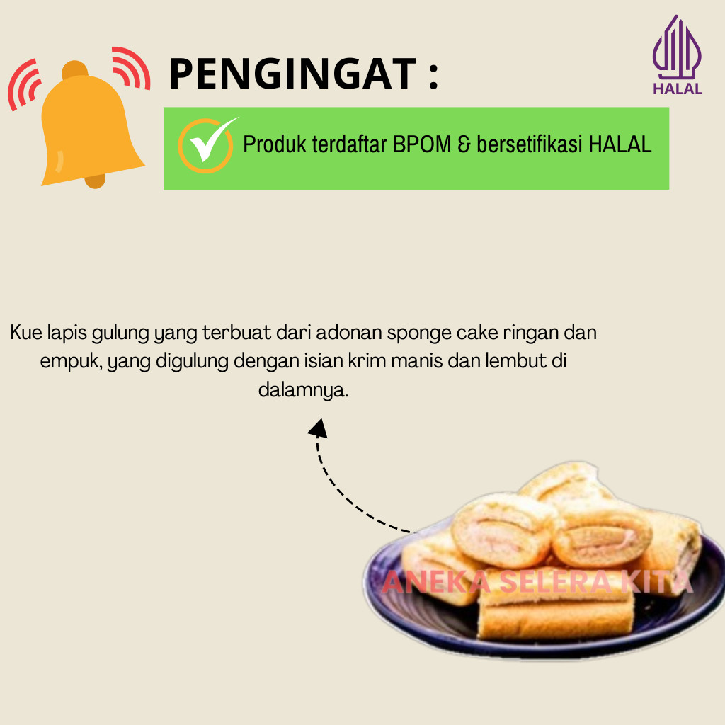 

Fudo Layer Cake & Swiss Roll With Cream Flavour Isi 24pcs (Box)