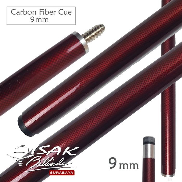 Stik Bola Kecil 9mm Red Carbon Fibre Cue Stick Snooker