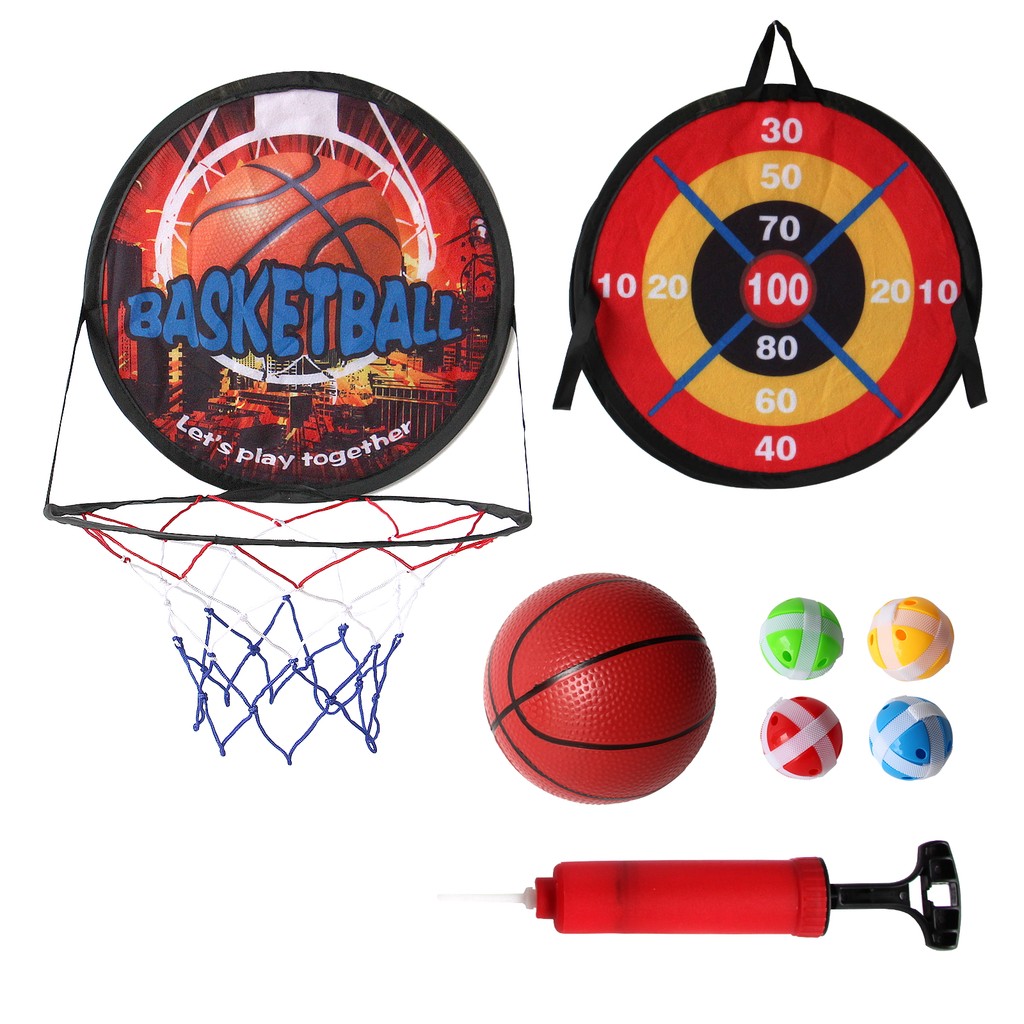 2 in 1 Basketball Hoop and Dart Board, Basketball Hoop for Kids, Mini Basketball Hoop for Slam Dunk