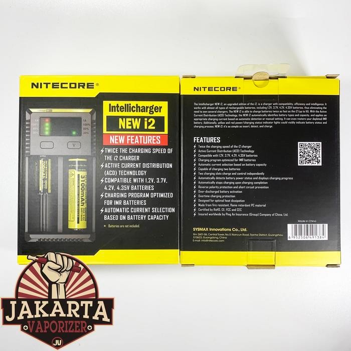 Nitecore i2 Charger Battery 18650 / Baterai / Batre Vape Vapor